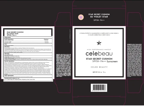 Celebeau Star Secret Cushion 02 Violet Star 포장