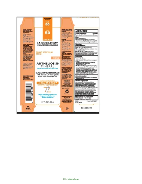 La Roche Posay Laboratoire Dermatologique Anthelios 50 Tinted Mineral Face Broad Spectrum SPF 50 Sunscreen packaging