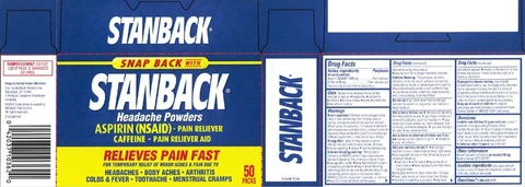 Stanback packaging
