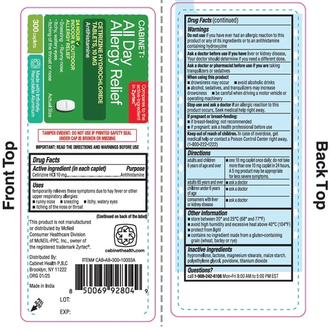 Cabinet All Day Allergy Relief 포장