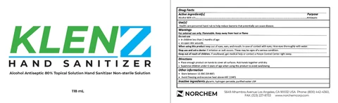 Klenz Hand Sanitizer packaging
