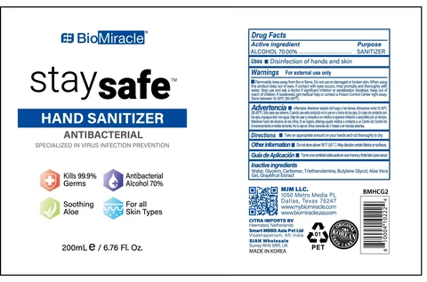 BioMiracle staysafe HAND SANITIZER 포장