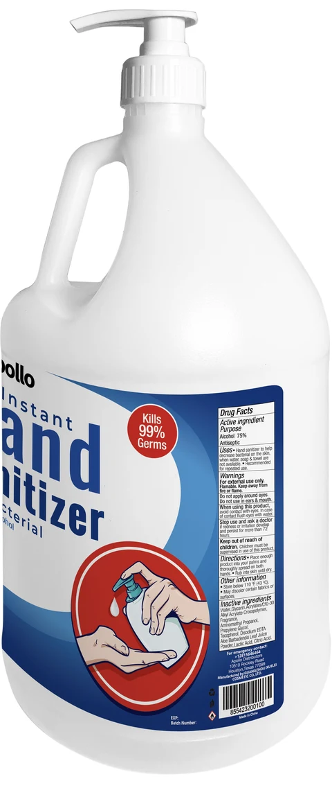 apollo Instant Hand Sanitizer packaging