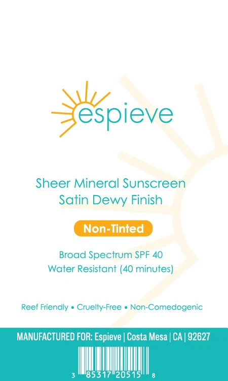 Sheer Mineral Sunscreen Satin Dewy Finish 포장