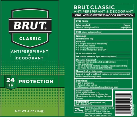 Brut Classic Anti-perspirant and DeodorantOriginal Fragrance packaging