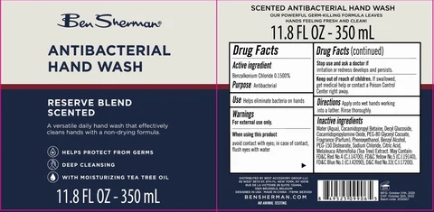 Ben Sherman Antibacterial Hand Wash Reserve Blend Scented 포장