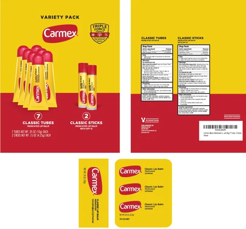 Carmex Variety Pack Classic Medicated Lip Balm Lip Balm SPF 15 포장