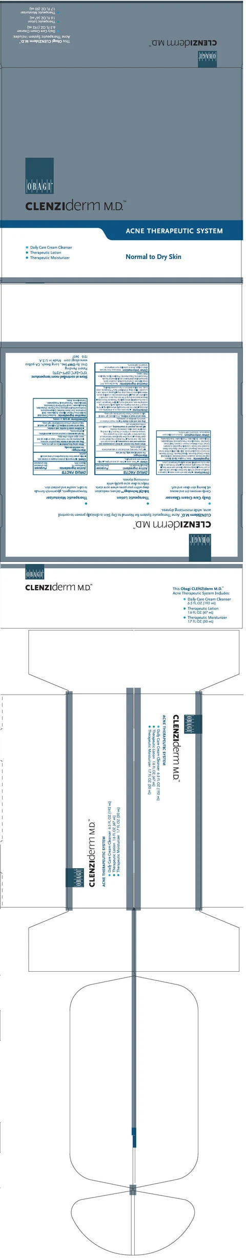 CLENZIDERM NORMAL TO DRY SKINACNE THERAPEUTIC SYSTEM packaging
