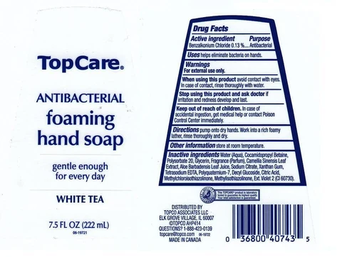 TOPCAREANTIBACTERIAL FOAMING WHITE TEA 포장