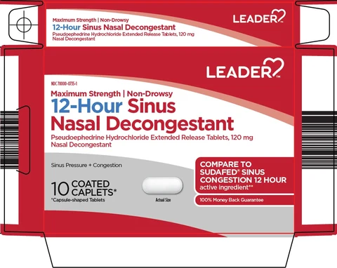 Leader 12 Hour Sinus Nasal Decongestant packaging