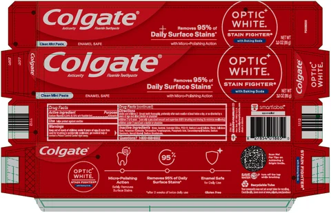 Colgate Optic White Stain FighterWith Baking Soda 포장