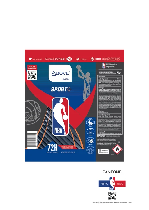 ABOVE NBA MEN SPORT PLUS ANTIPERSPIRANT DEODORANT 72H 포장