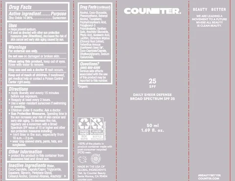Counter Beauty Daily Sheer Defense SPF 25 포장
