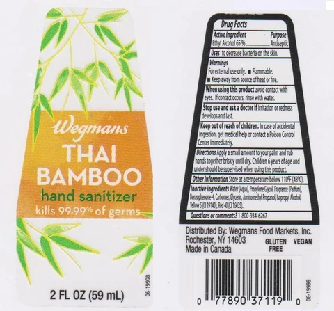 WEGMANSHAND SANITIZER THAI BAMBOO packaging