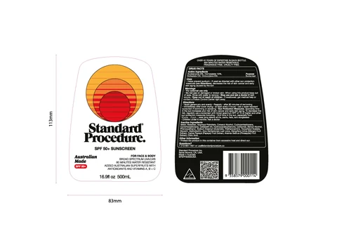 Standard Procedure SPF 50 Sunscreen Face and Body packaging