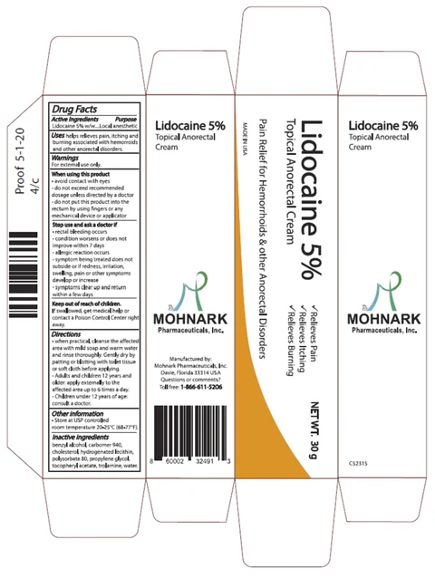 Lidocaine 5% Topical Anorectal Cream packaging