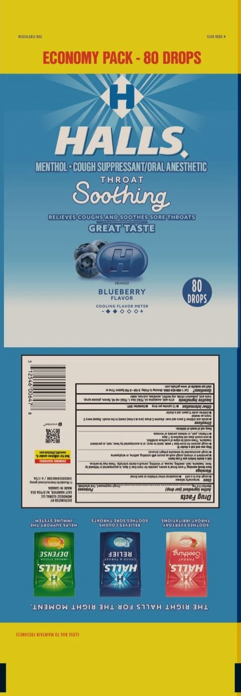 HallsBlueberry packaging