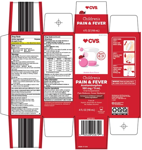 Childrens Pain and Fever packaging
