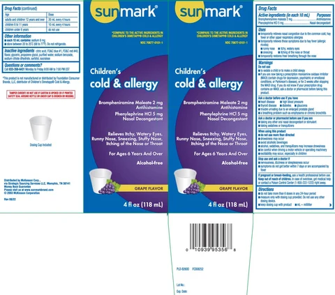 Childrens Cold and Allergy Relief packaging