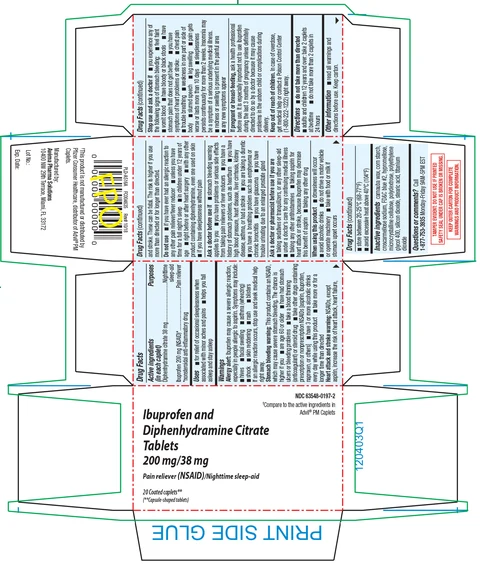 Ibuprofen 200 mg and Diphenhydramine Citrate 38 mg 포장