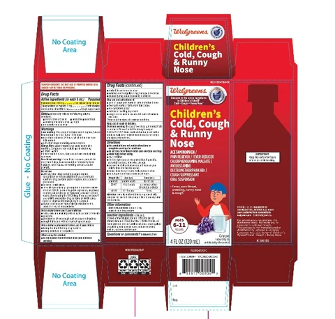 Walgreens Childrens Cold plus Cough plus Runny Nose packaging