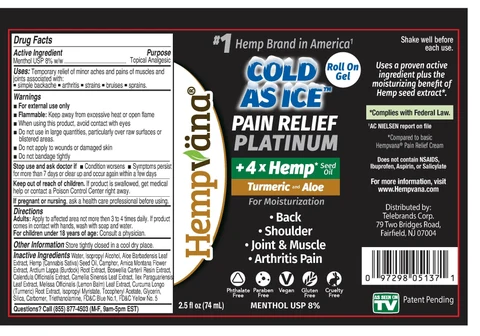 Hempvana Cold As Ice PlatinumPain Relief 포장