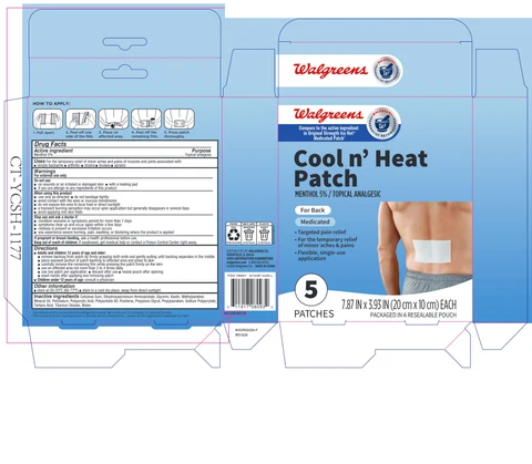 Walgreens Cool N Heat Back Patch packaging