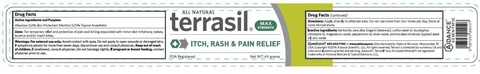 Terrasil Itch, Rash and Pain Relief packaging
