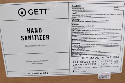 Hand Sanitizer packaging