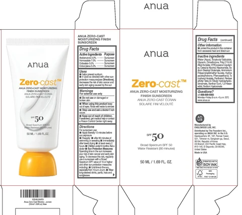 Anua Zero-Cast Moisturizing Finish Sunscreen SPF 50 포장