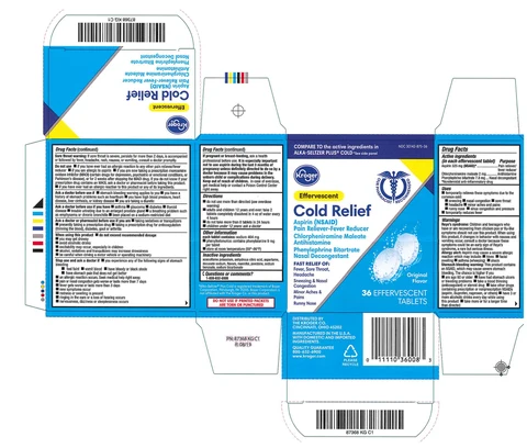 Kroger Effervescent Cold Relief 포장