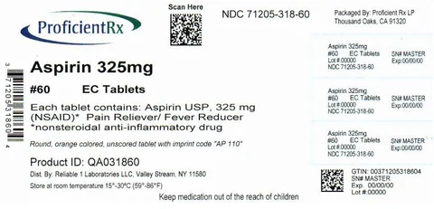 ASPIRIN 325 MG EC 포장