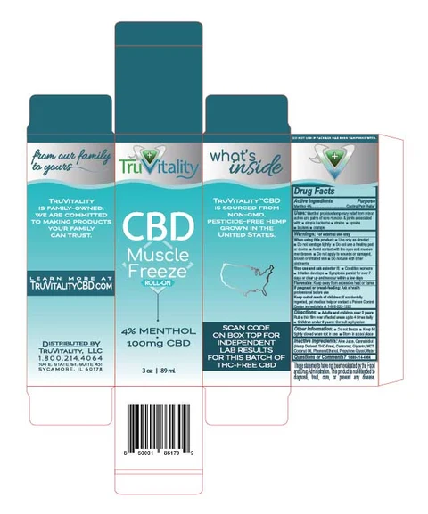TruVitality CBD Muscle Freeze 4% Menthol 포장