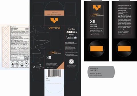Vertra S Dorian Kona Gold Signature Face Stick SPF 38 포장