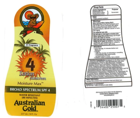 Australian GoldBroad Spectrum SPF 4 Sunscreen 포장
