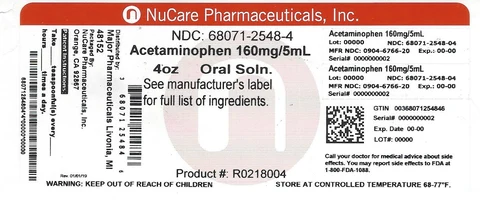 Acetaminophen 포장