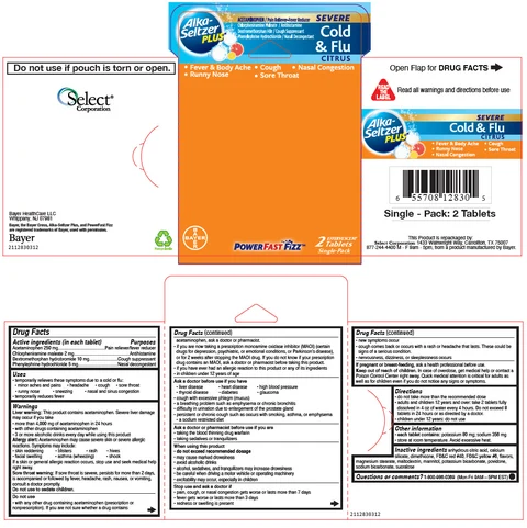 Alka Seltzer Plus Severe Cold and Flu PowerFast Fizz 포장
