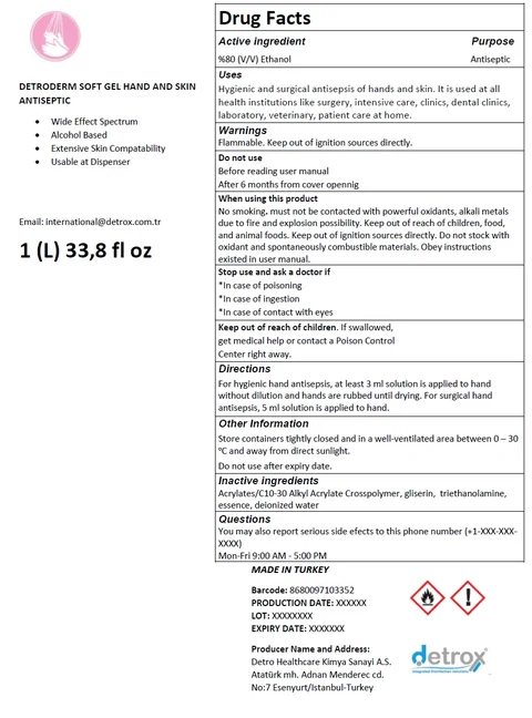 DETRODERM SOFT geL HAND AND SKIN ANTISEPTIC 포장
