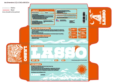 LASSO TALLOW SUNSCREEN SPF 50 packaging