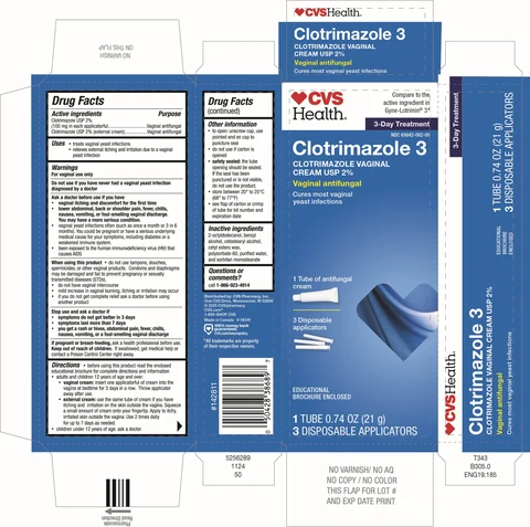 CVS Pharmacy Clotrimazole 3 포장