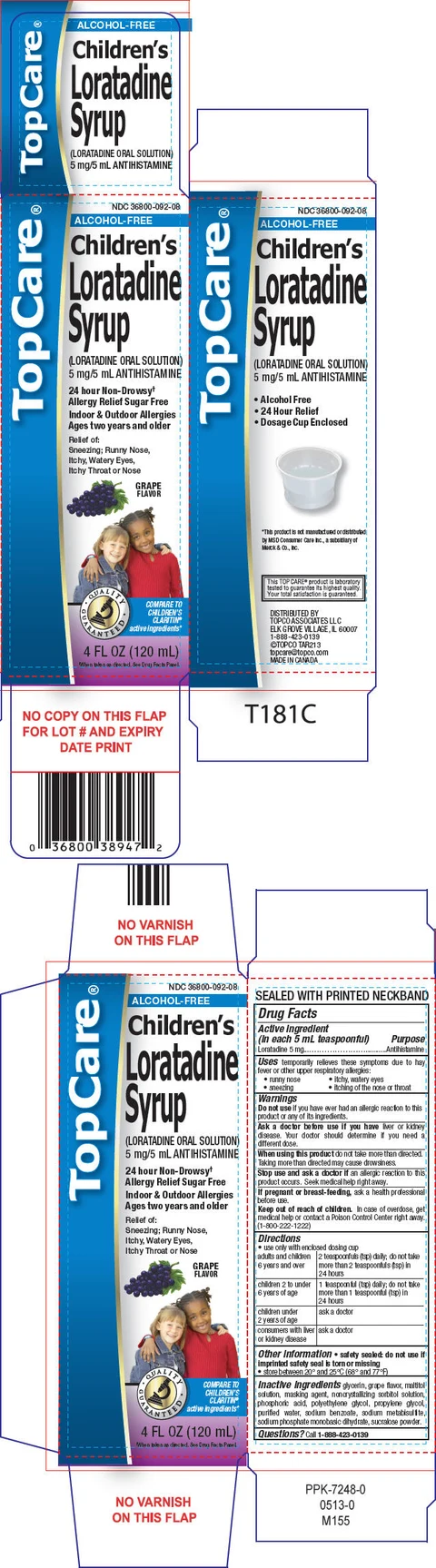 TopCare Childrens Loratadine packaging