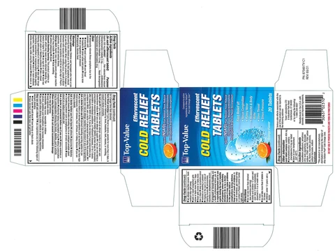 Top Value Effervescent Cold Relief - Orange packaging