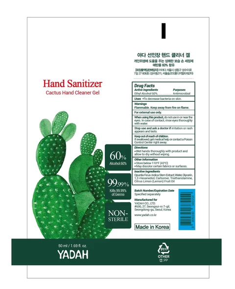 CACTUS HAND CLEANER gel packaging