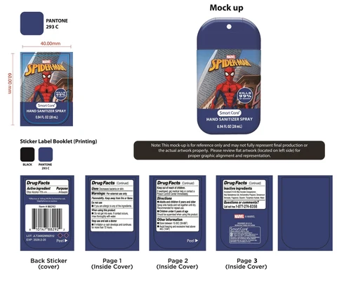 Smart Care Assorted Licensed Sanitizer Spider Man01 포장