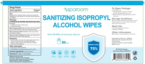 SANITIZING ISOPROPYL ALCOHOL WIPES 포장