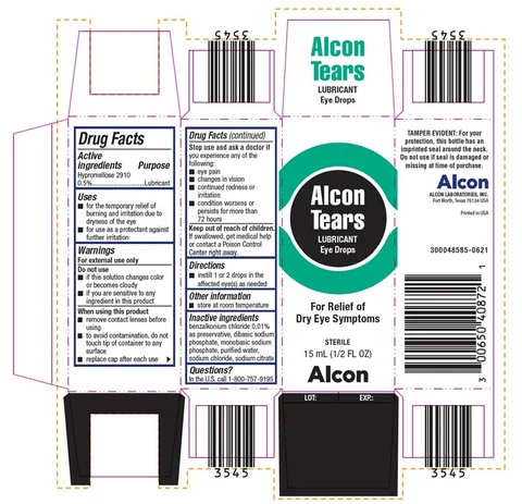 Alcon Tears Lubricant Eye Drops packaging