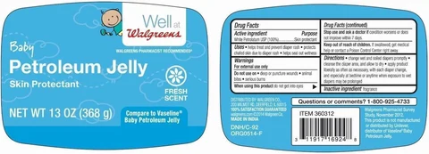 Walgreens Baby Petroleum packaging