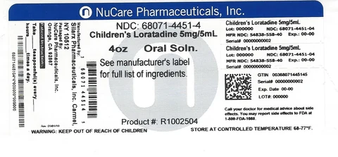 Loratadine packaging