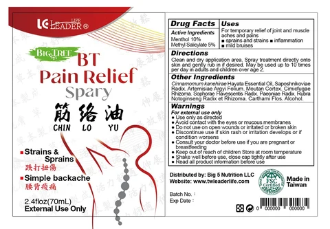 BT Pain Relief 포장