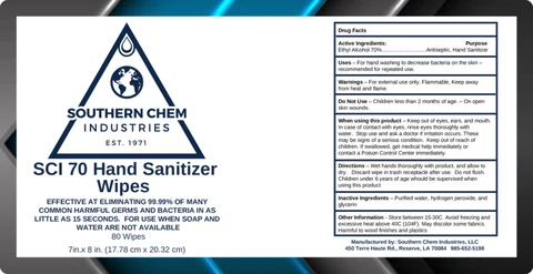 SCI 80 Hand Sanitizer Wipes 포장
